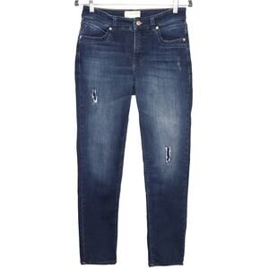 MAC x SYLVIE MEIS 24/7 Slim Fit Jeans Patch Distressed Dark Wash Women's 36 US 8